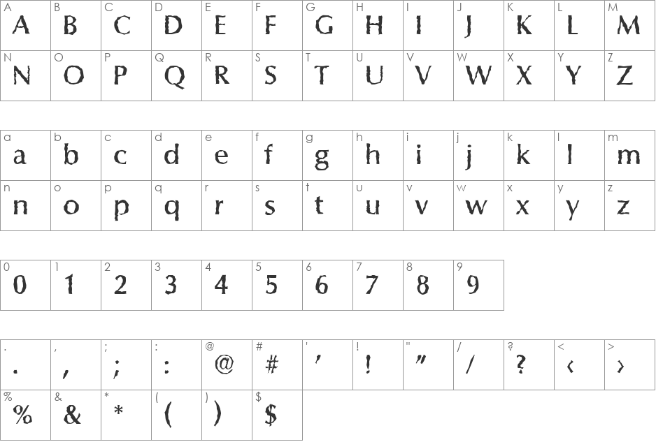EricBeckerRandom-Medium font character map preview