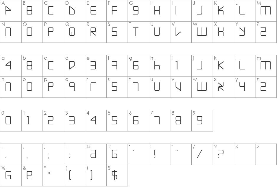 Escape Artist Italic font character map preview