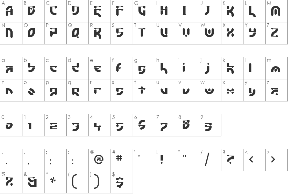 Esdeki font character map preview