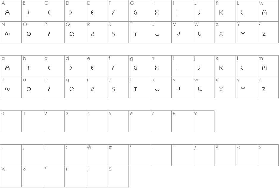 essedicom font character map preview