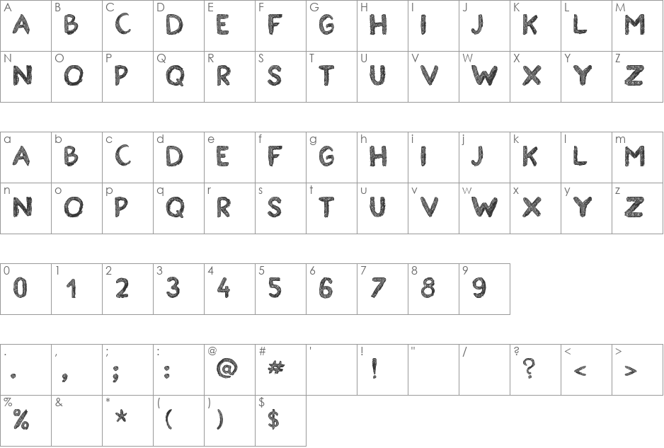 Estancofida tfb font character map preview