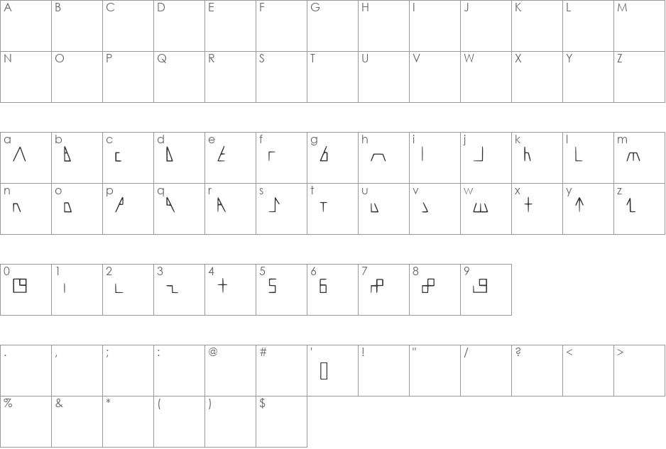 AMORC font character map preview