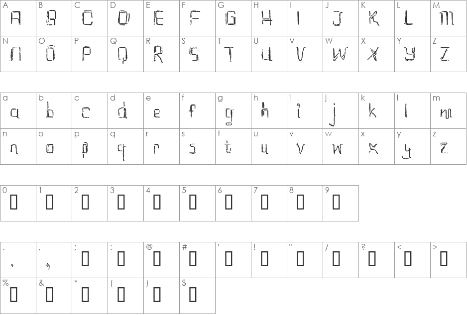 etchAsketch font character map preview