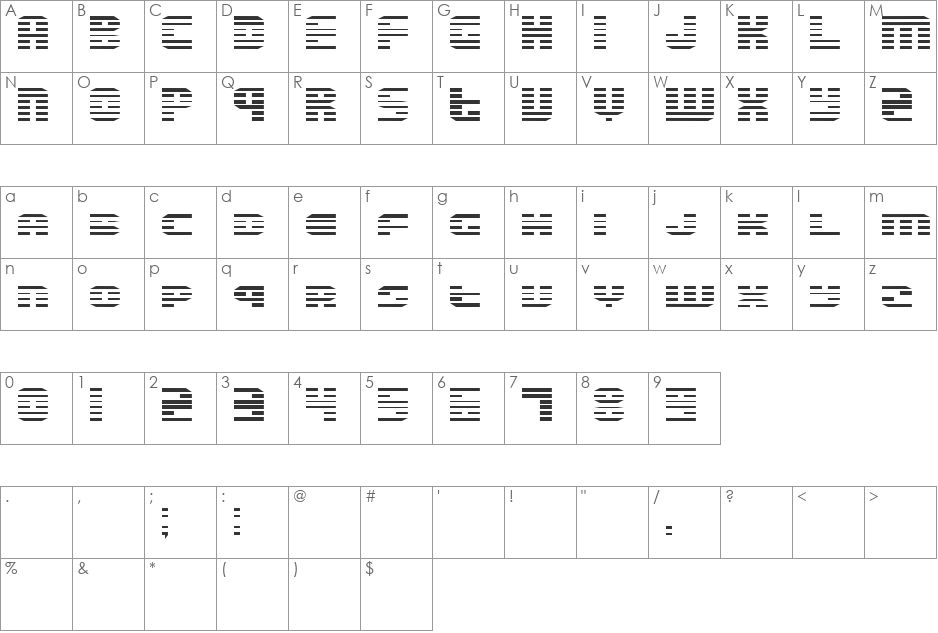 Eudora font character map preview
