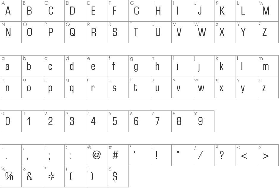 EuralSmallDB font character map preview