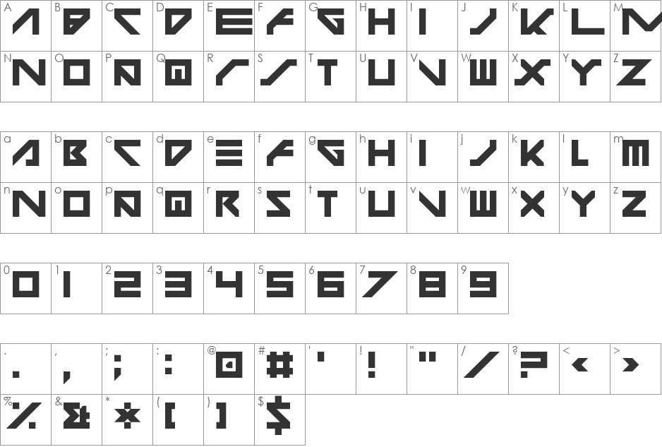 Even Stevens font character map preview