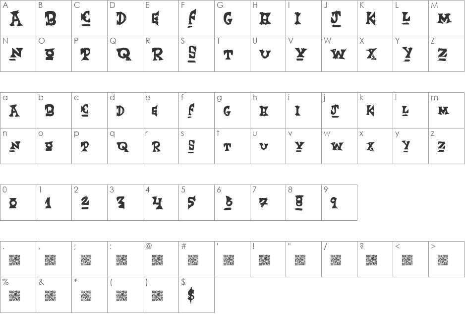 EventMaker font character map preview
