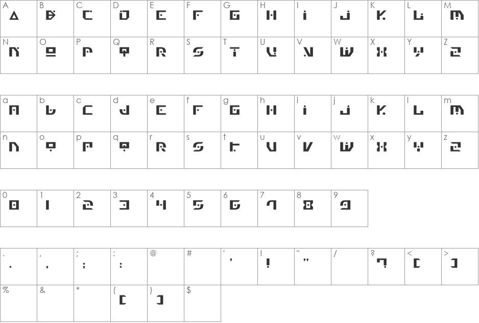Ewok font character map preview