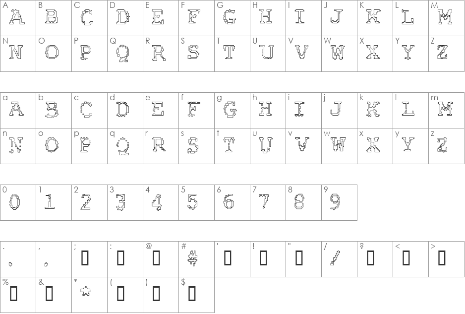 Express font character map preview
