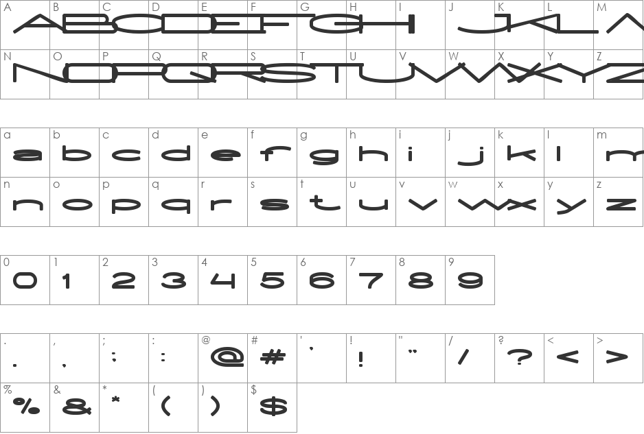 EXTRA LARGE font character map preview