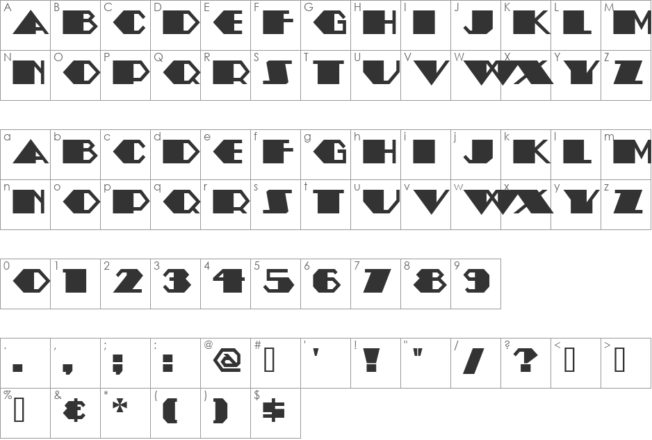 AmstelHeavyNF font character map preview