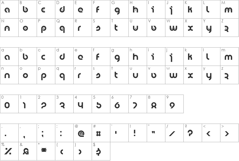 eyelevation pro font character map preview