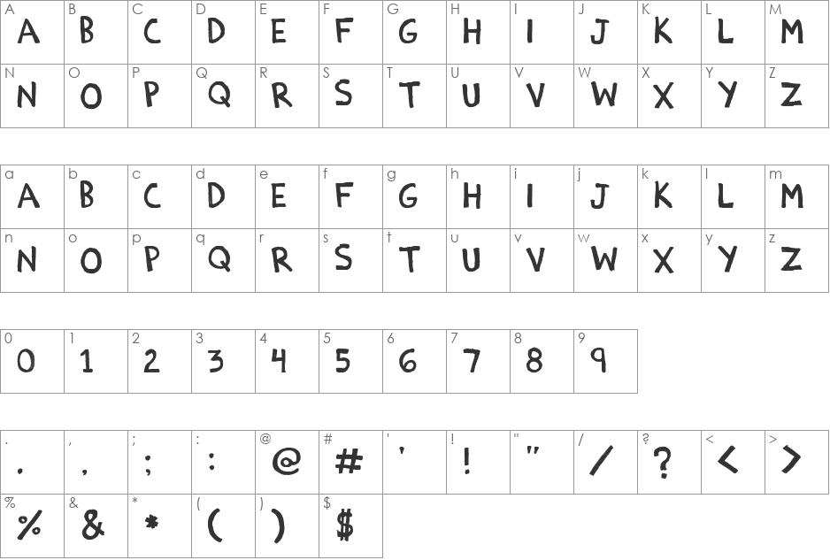 {EstoyBueno} font character map preview