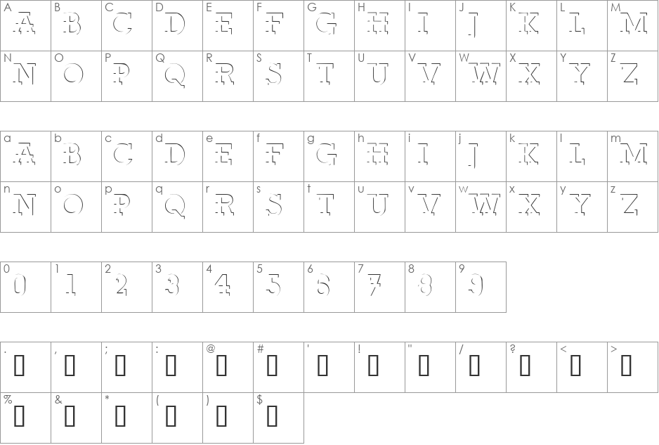 FabDecoCapsSSi font character map preview