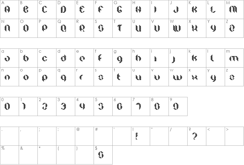 Facet Ultra font character map preview