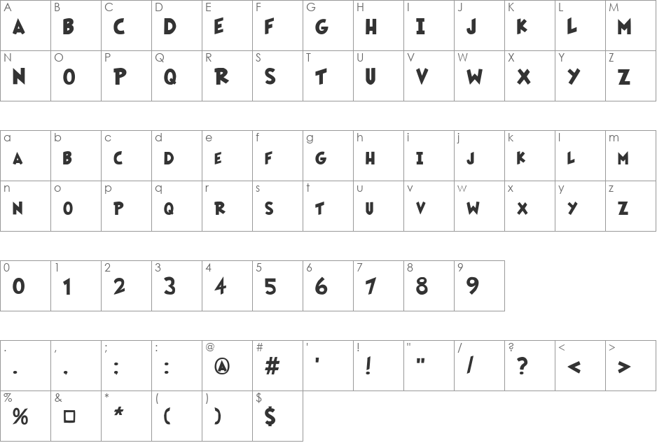 Fairly OddFont font character map preview
