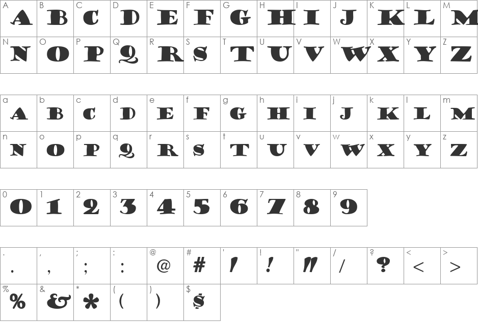 FanClubSCapsSSi font character map preview