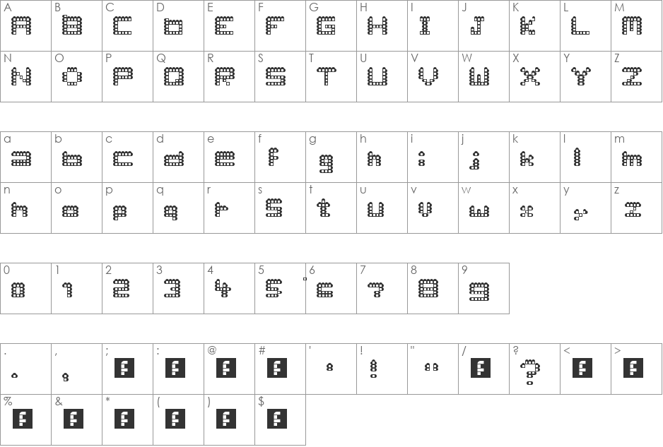 An Other Style font character map preview