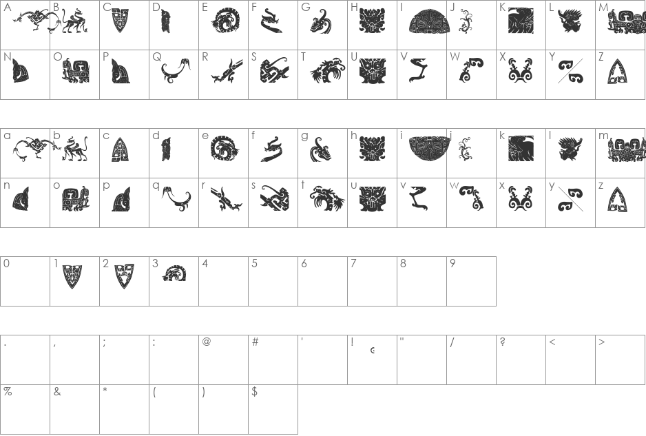 FantasticCreatures font character map preview