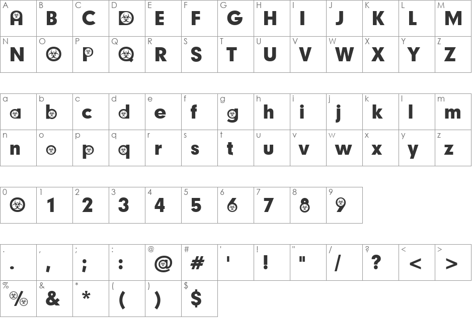 Fat Sam font character map preview