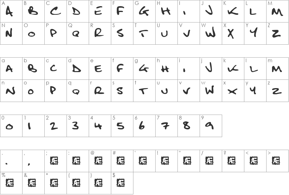 Fatboy Slim BLTC 2 BRK font character map preview