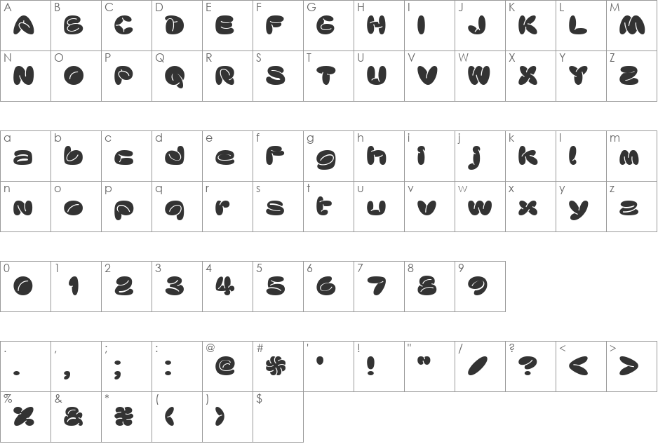 FatfontInline font character map preview