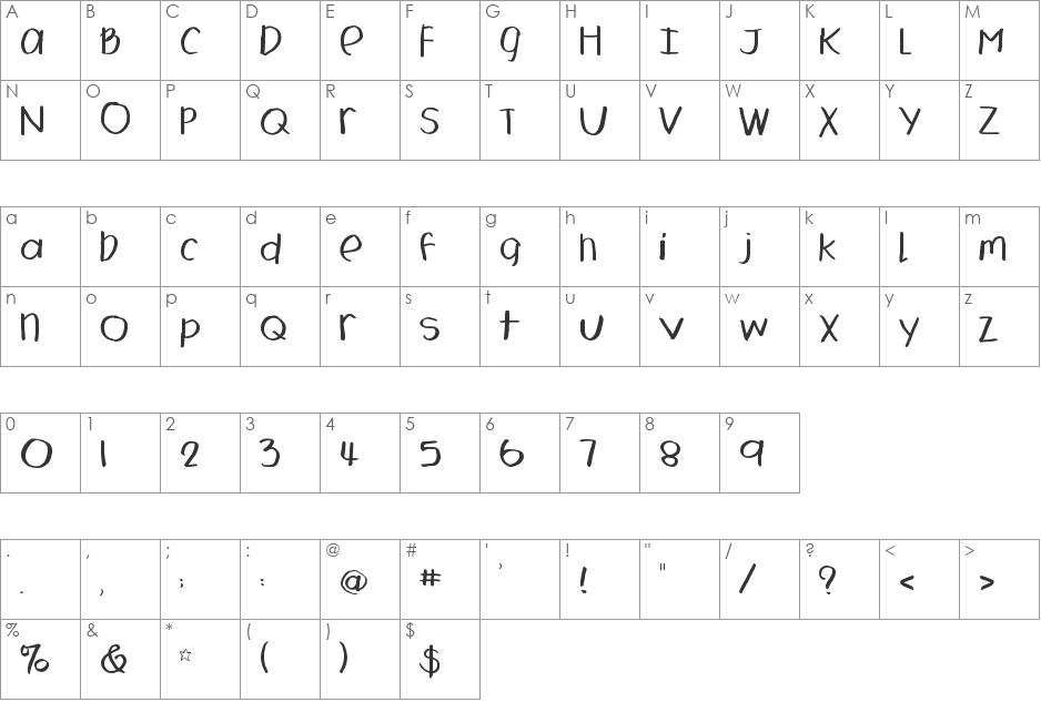 FB Soup font character map preview