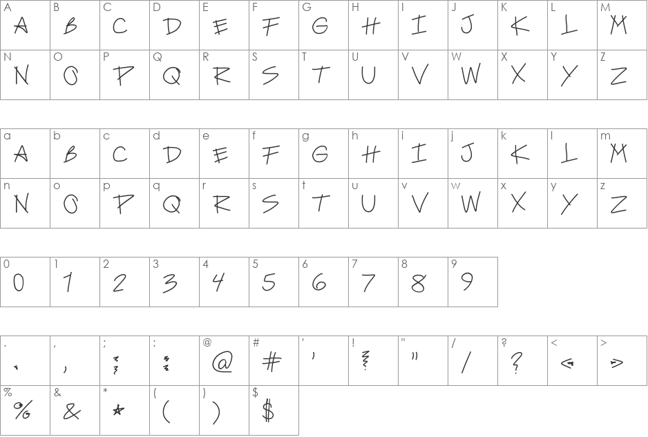 fck me harder1 font character map preview