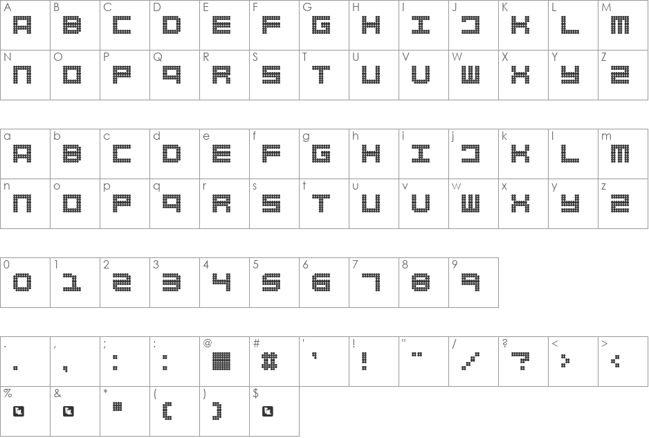 FD Spank font character map preview