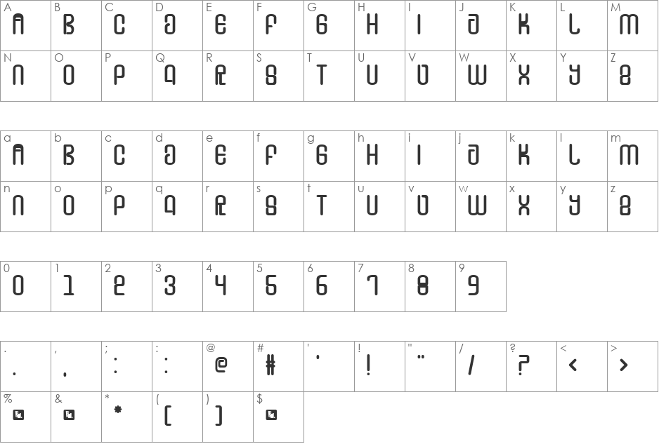 FD Tounge font character map preview
