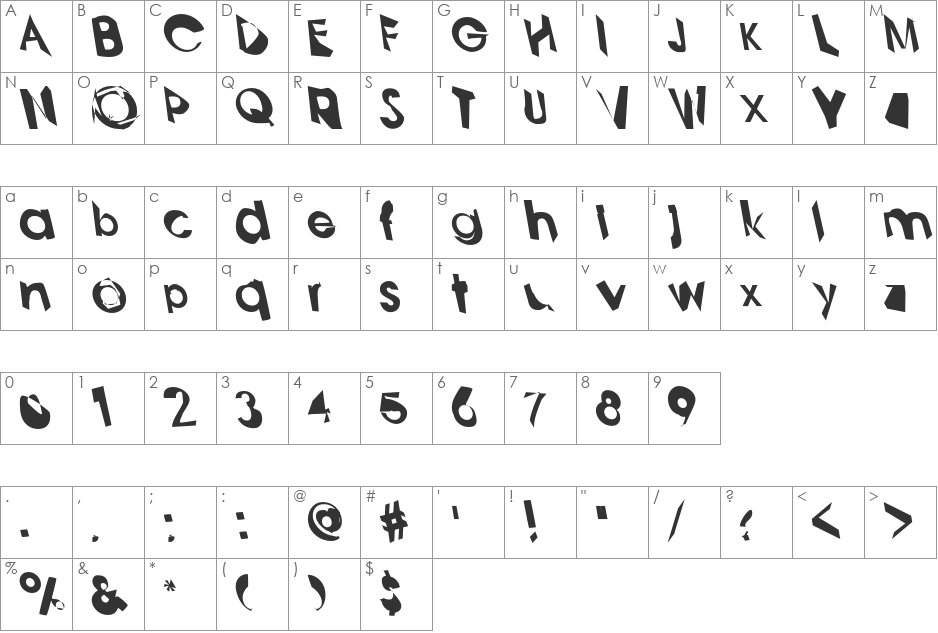 Analytik font character map preview