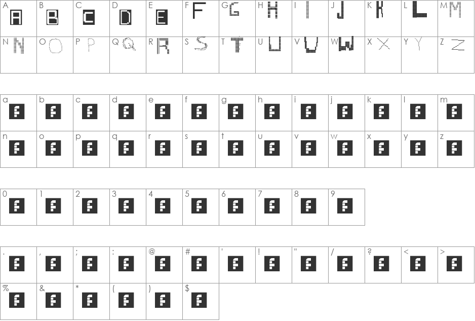 Anamagor font character map preview