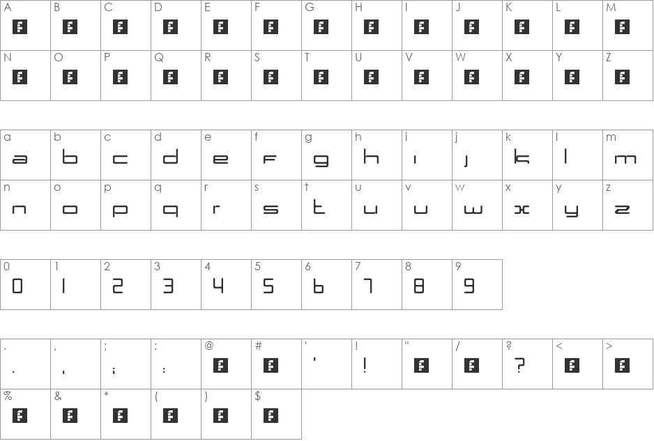 Ananas font character map preview