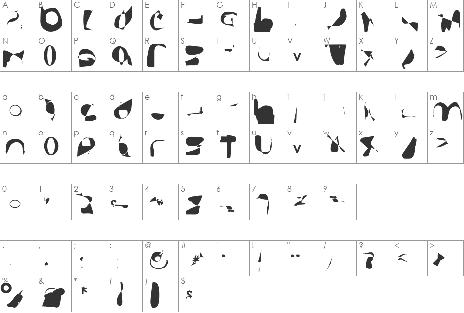 AnarchicType font character map preview