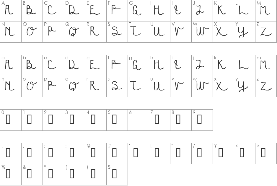 festivala font character map preview