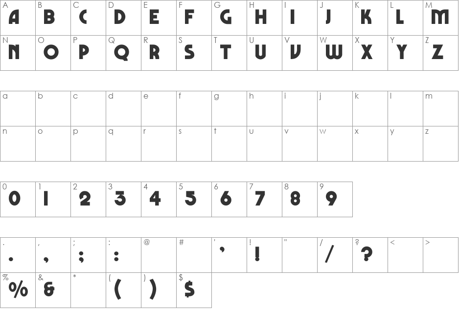 FESTUS-Normal font character map preview