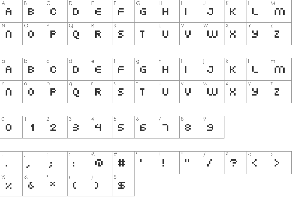 FFF Atlantis Cyrillic Attempt font character map preview