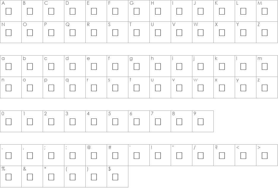 FICHTE font character map preview