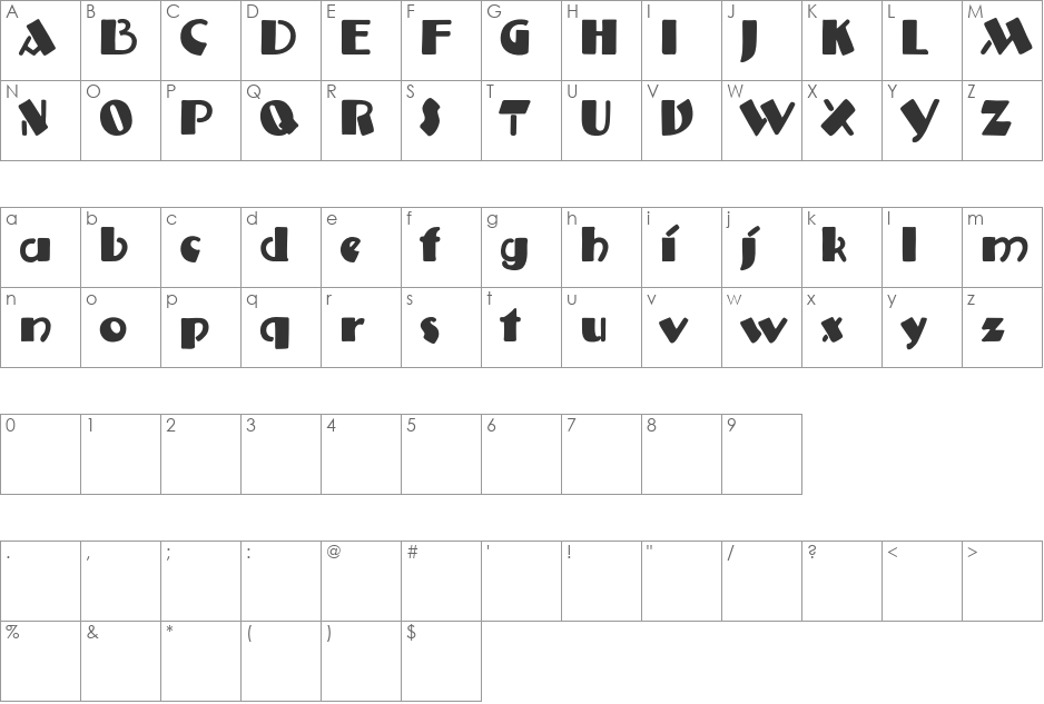 Anatole France iF font character map preview