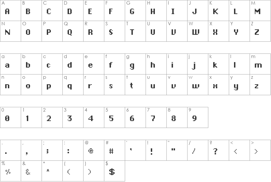 Final Fantasy 3/6 Font font character map preview