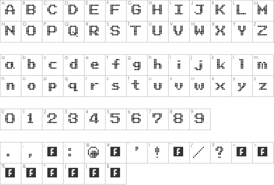 Final Fontasy Adventure GB font character map preview