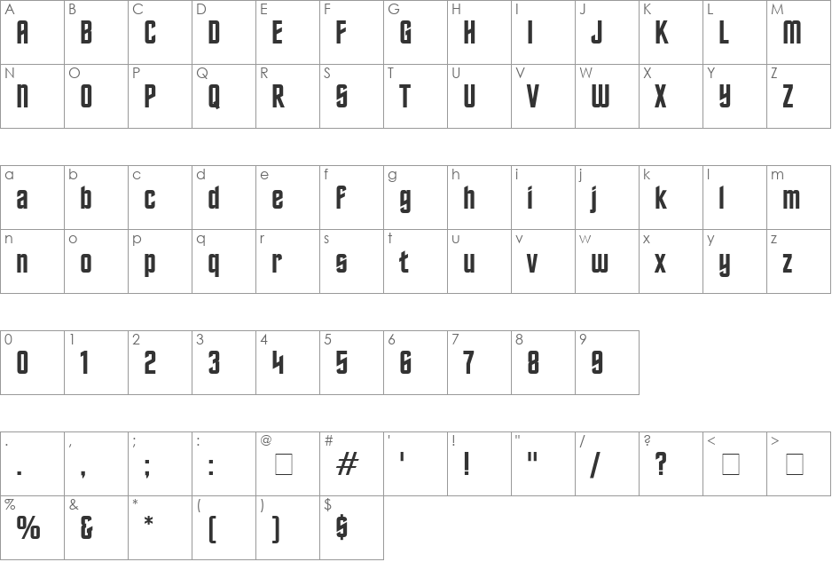 Final Frontier Old Style font character map preview