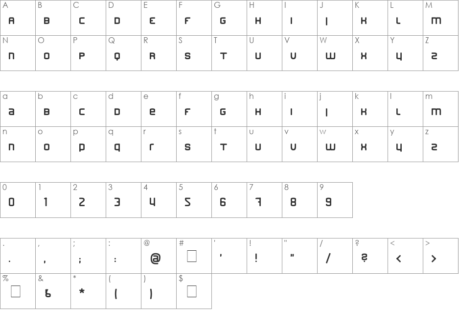 Finder font character map preview