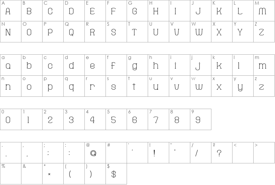 Fine Serif Hosomozi__G font character map preview