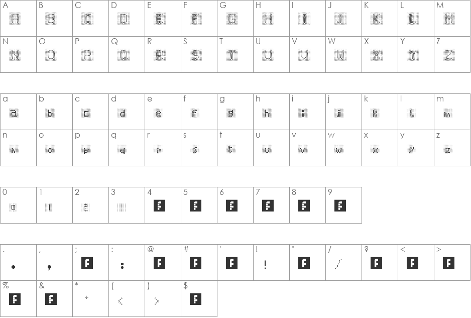 First FontStruction font character map preview