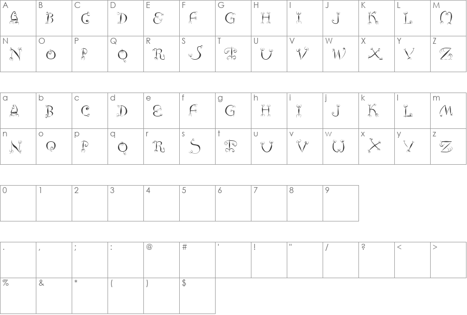FishHooks font character map preview