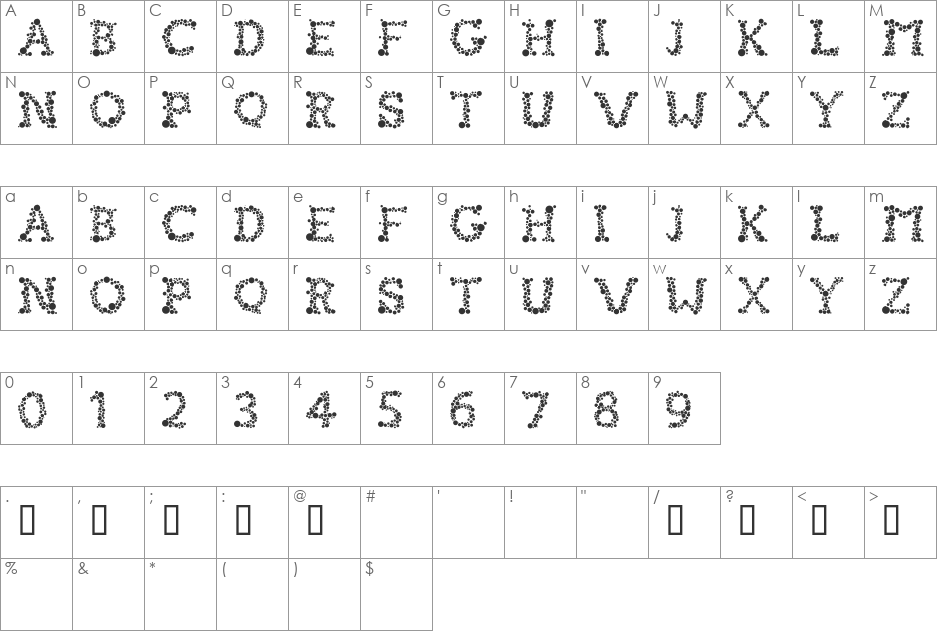 FIZZO Heavy font character map preview