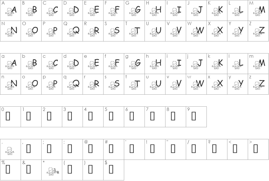 FL Meditatin' Nate font character map preview
