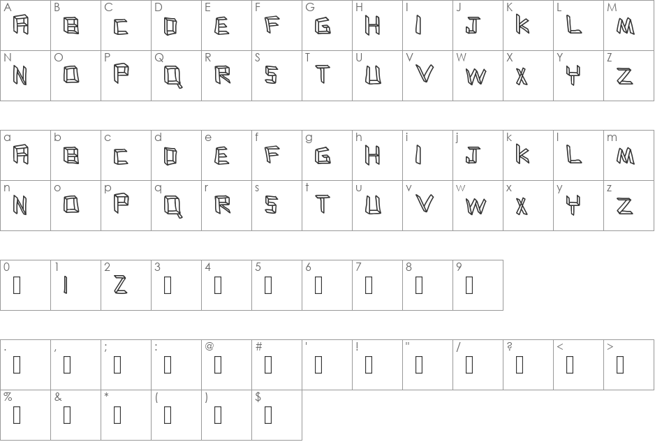 flatboard font character map preview