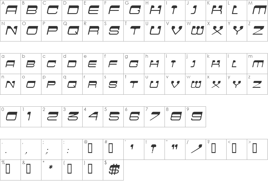 FlatTopSCapsSSK font character map preview